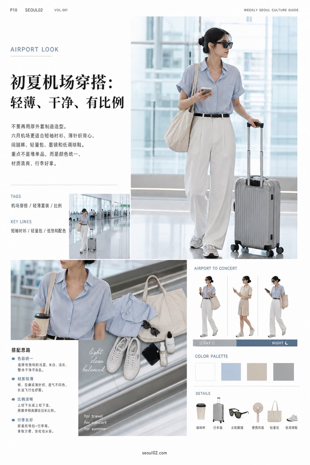 首尔02 韩国初夏特辑 P10 初夏机场穿搭:轻薄、干净、有比例