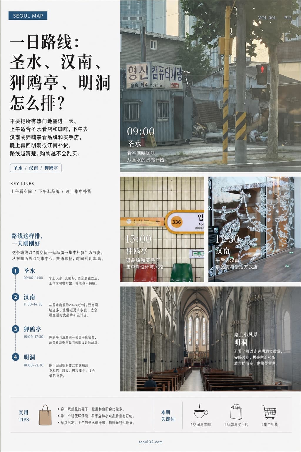 首尔02 韩国初夏特辑 P12 一日路线:圣水、汉南、狎鸥亭、明洞怎么排?